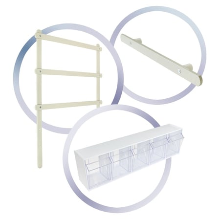 Harloff Basic Anesthesia Accessory Package for M-Series and A-Series Medium Width Carts MD24-ANS